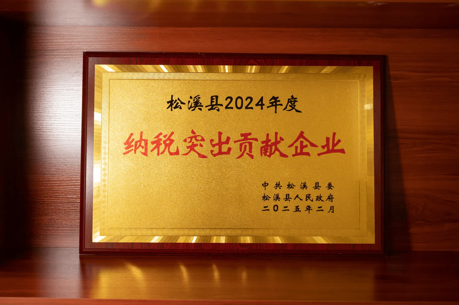 2024 Songxi County Key Taxpayer Award